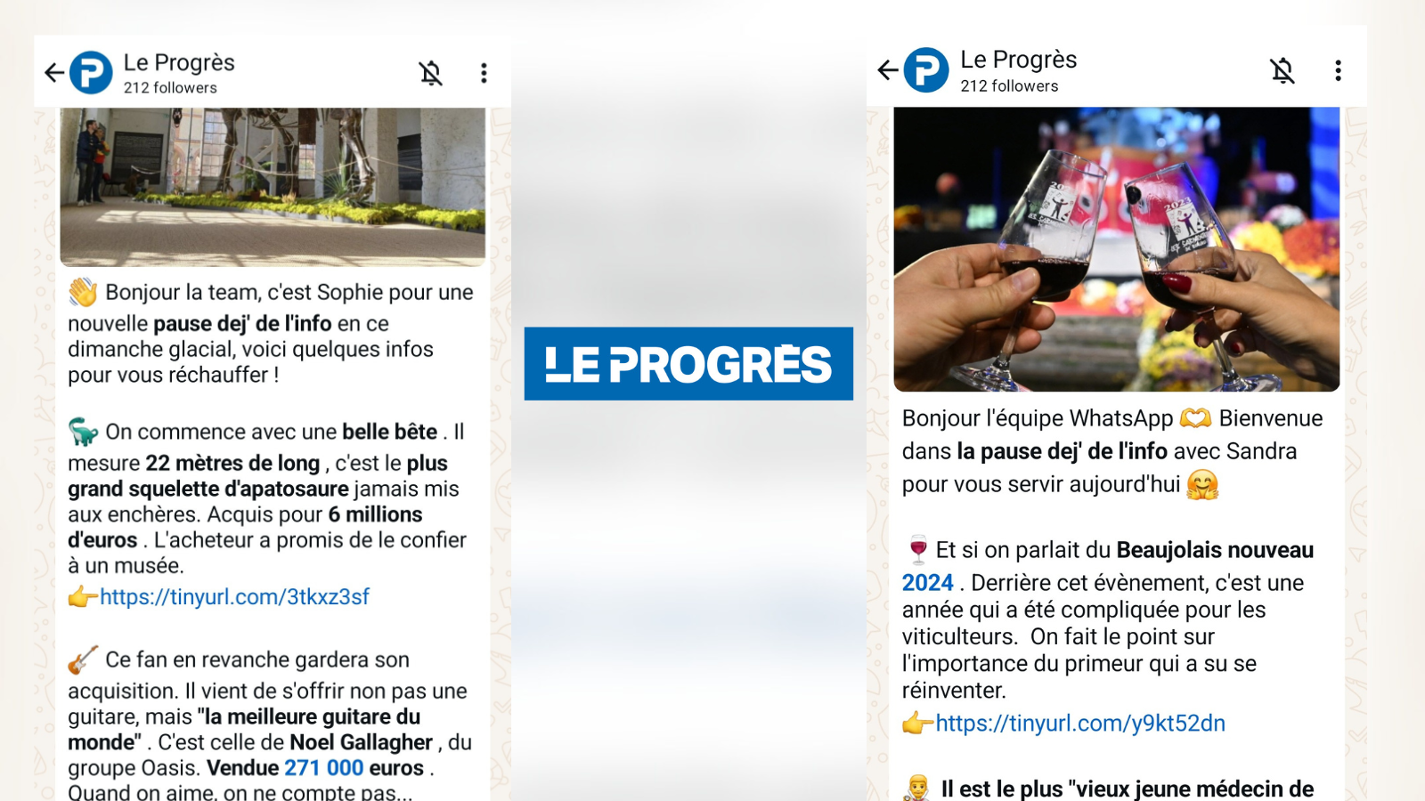 Le Progrès est maintenant sur WhatsApp