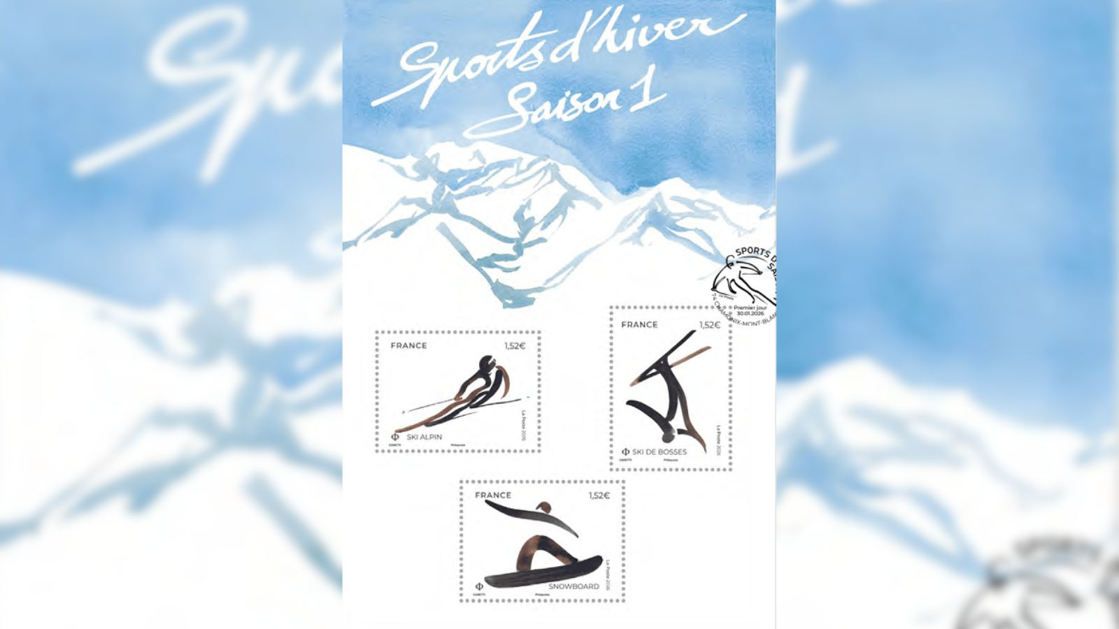 JO 2030&nbsp;: une série de timbres dédiée aux sports d’hiver