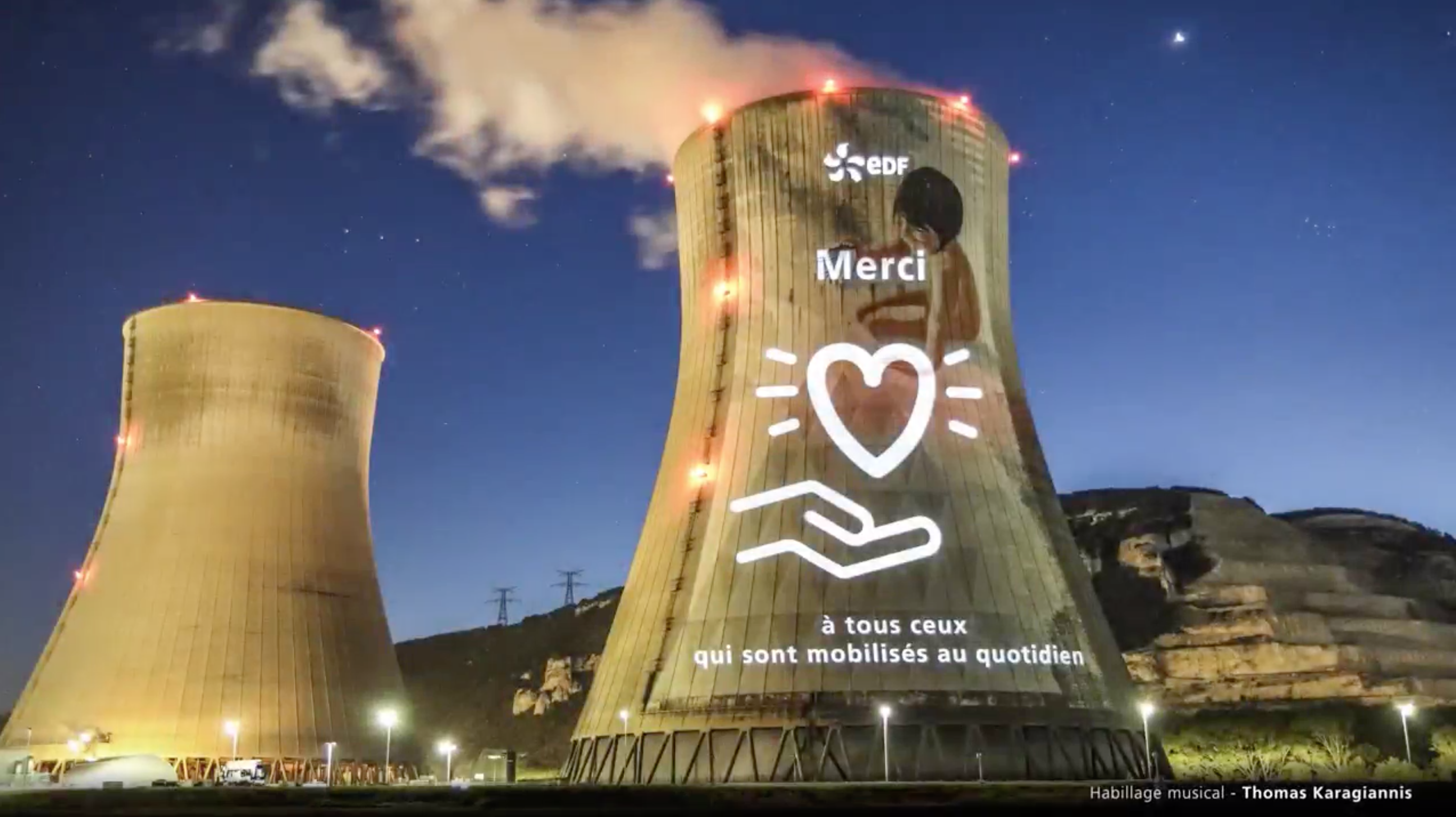 La fresque lumineuse d’EDF pour dire merci