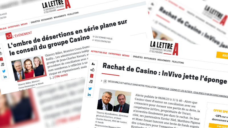 Casino attaque La Lettre A en justice pour diffamation