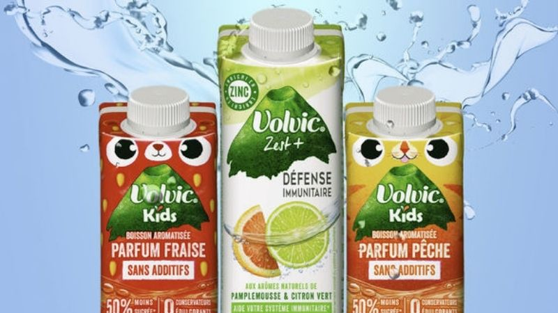 Volvic propose des emballages en carton