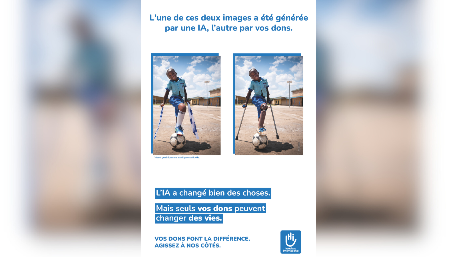 Handicap International joue sur l’IA pour appeler aux dons