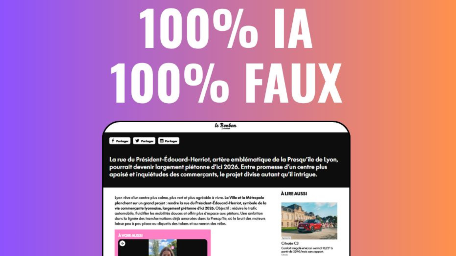 Le Bonbon Lyon supprime une fake news de son site